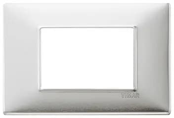 Plana Cover Plate, Brushed Aluminum Die-Cast Metal, 3 Module product image