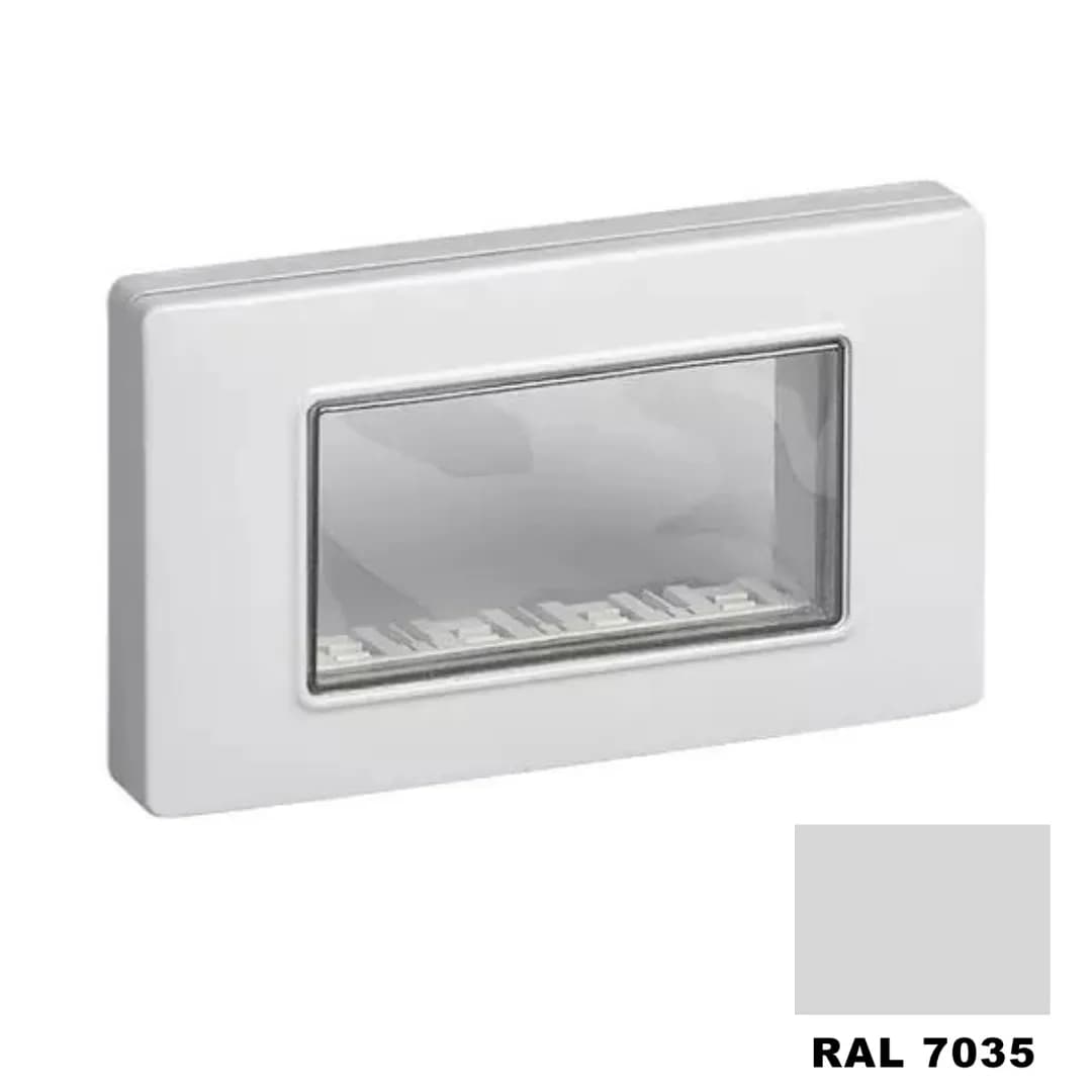 Waterproof Cover: IP55 4M Frame w/Screws, Eikon, Arke & Plana, RAL 7035 Grey product image