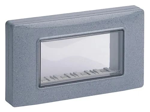 Waterproof Cover: IP55 4M Frame w/Screws, Eikon, Arke & Plana, Granite Grey product image