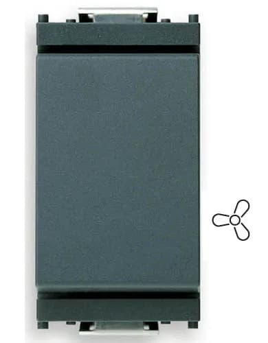 Idea 1-Way Switch, 1P/1T, 16 AX for PFC Loads 250V, Grey with Symbol 17 (Fan) product image