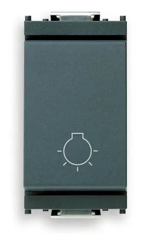 Idea 3-Way Switch, 1P/2T, 16 AX for PFC Loads 250V, Grey with Symbol 10 (Lightbulb) product image