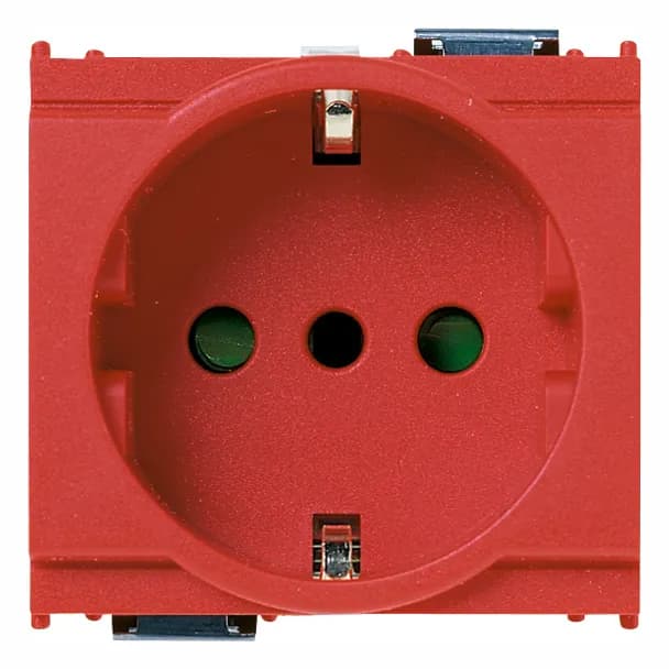 IDEA: 2-Module Italian SICURY Outlet, Red, 2P+E, 16A, P30, 250V product image