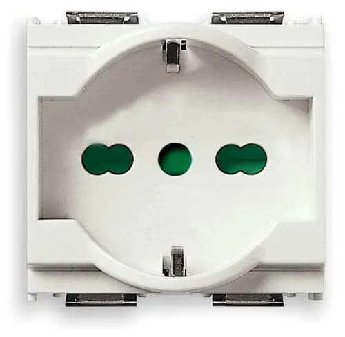 Idea Outlet, Italian/German, 2P+E, 16A/250V 2 Modules, SICURY, White product image