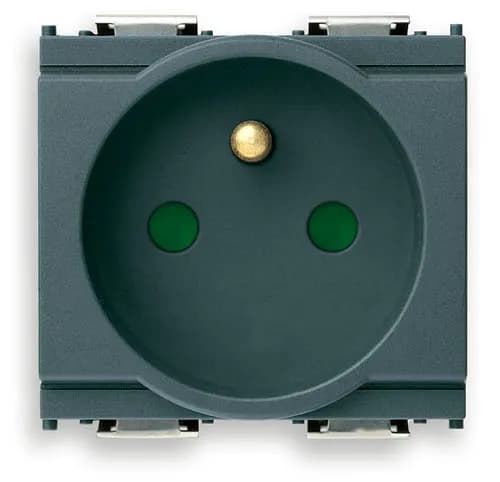 Idea Outlet, French, 2P+E, 16A/250V, 2 Modules SICURY, Grey product image