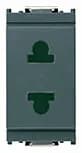 Idea Outlet, Euro-American, 2P, 10A/250V, Sicury 1 Module, Grey product image