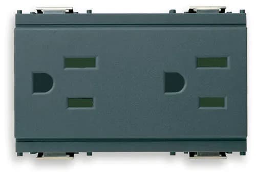 Idea Outlet, USA/Arabian, Duplex, 2P+E, 15A/127V 3 Modules, SICURY, Grey product image