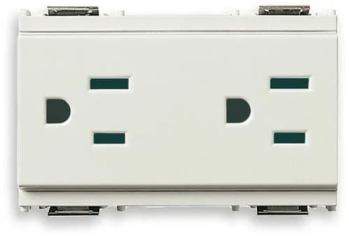 Idea Outlet, USA/Arabian, Duplex, 2P+E, 15A/127V 3 Modules, SICURY, White product image