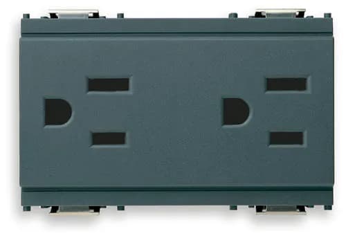 Idea Outlet, USA/Arabian, Duplex, 2P+E, 15A/127V 3 Modules, Grey product image
