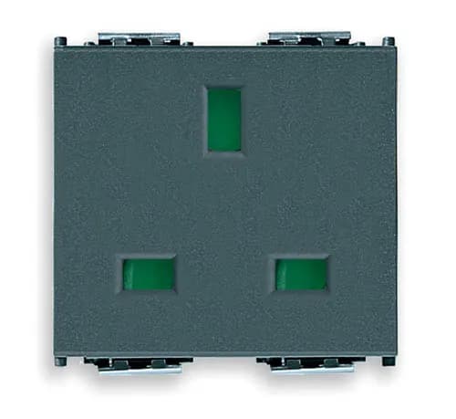 Idea Outlet, British, 2P+E, 13A/250V, 2 Modules SICURY, Grey product image