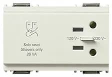 SOCKET: SHAVER 230V/INPUT 120V OUTPUT, 3M, WHITE, IDEA product image