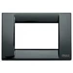 Idea Square Cover Plate, Die-Cast Metal Black 11, 3 Modules product image