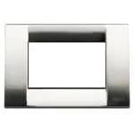 Idea Square Cover Plate, Die-Cast Metal Brushed Nickel 34, 3 Modules