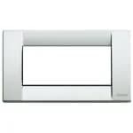 Idea Square Cover Plate, Die-Cast Metal Matte Silver 21, 4 Modules product image