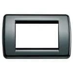 Idea Round Cover Plate, Die-Cast Metal 3 Modules, Black 11 product image