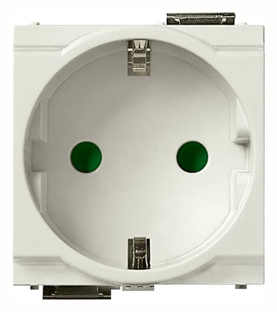 Idea: German Outlet, 2P+E, 16A/250V 2-Module, Reduced Modules, SICURY White product image