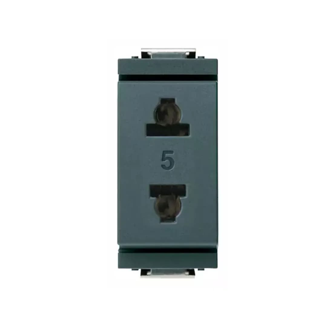 Idea, Reduced Module Euro-American Outlet, 2P 15A 250V, Grey product image