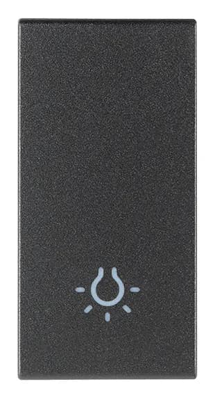 Arke: Interchangeable Button, 1-Module, Grey, Lightable Light Symbol product image