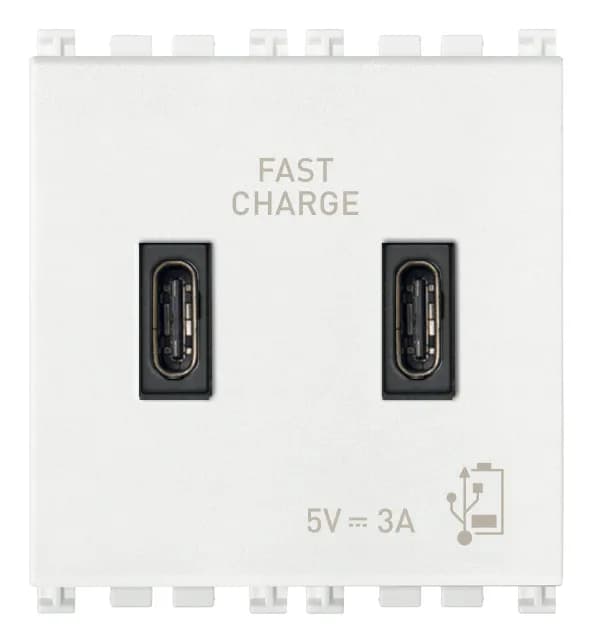 Outlet: USB, C+C Type 120-240VAC, 2M, White, Arke product image