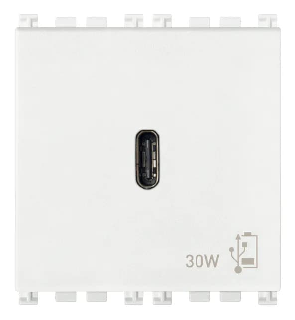 Outlet: USB, Type C, 30W 120-240VAC, 2M, White, Arke product image