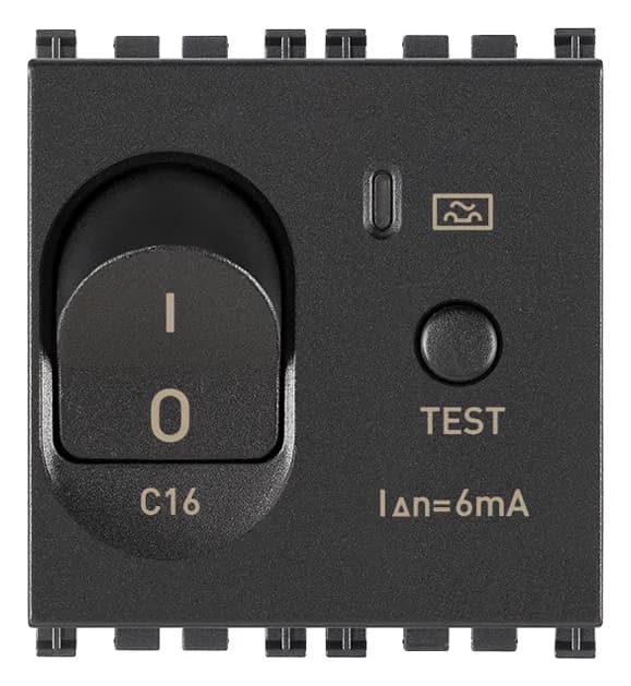 RCBO: 1P+N 16A, 6mA 120-230VAC, 2M, Grey, Arke product image