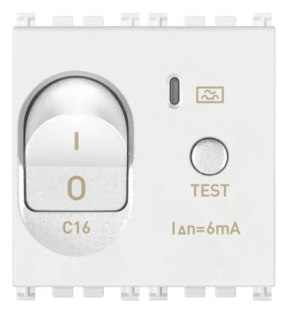 Arke White: 1P+N, C16, RCBO, 120-230V 6mA, 50-60Hz, White, 2 Module product image