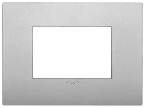 Cover Plate, Technopolymer, Matte Silver, 3 Module Square, Arke Series product image