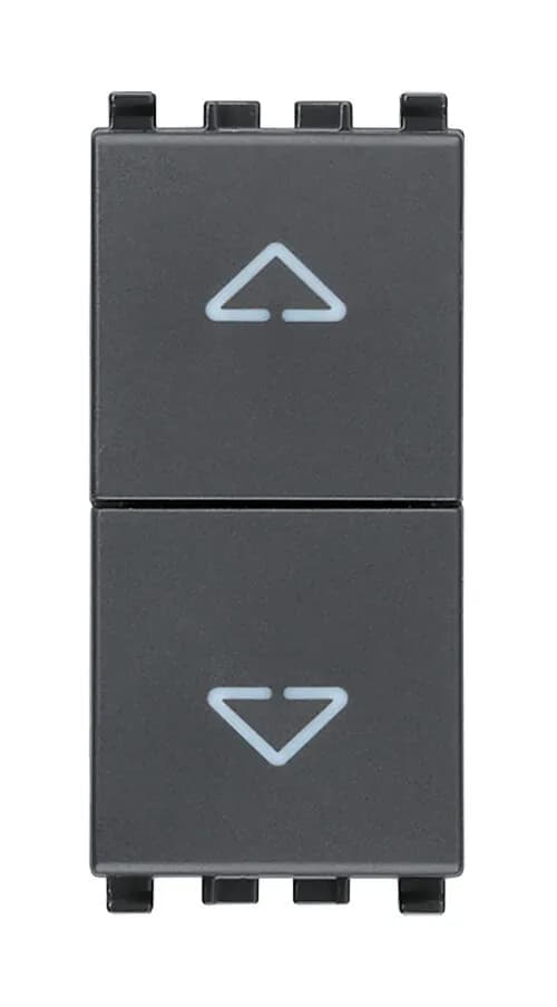 Eikon Interlocked Momentary Push-Button Switches, 1P/NO + 1P/NO, 10A/250V, with Arrows, 1M, Grey product image