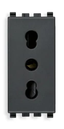 Eikon Italian Outlet (P17-11), 2P+E, 16A-250V SICURY, 1 Module, Grey product image