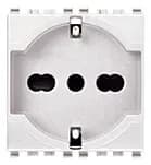 Eikon Italian/German Outlet, 2P+E, 16A-250V, White *Surcharge may apply if buying less than 21 product image