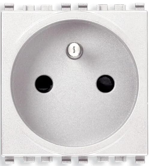 Eikon French Outlet, 2P+E, 16A-250V, SICURY 2 Module w/Cover, White product image