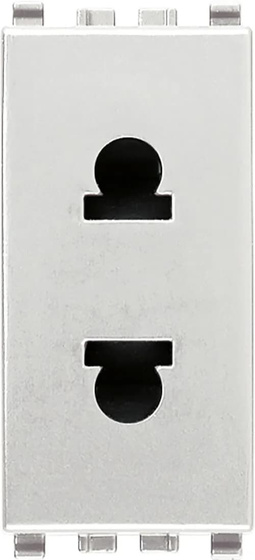 Eikon USA/EU Outlet, 2P, 16A, 120-250V SICURY, 1 Module, Next(Silver) product image