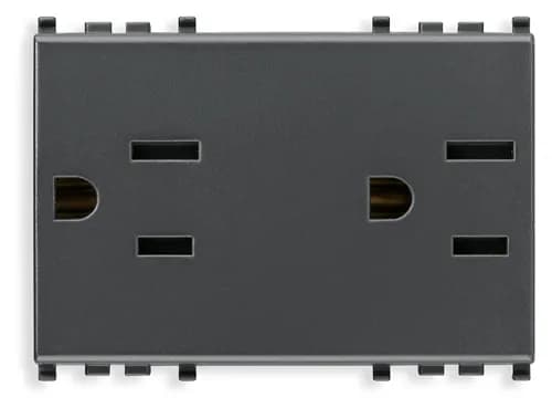 Eikon USA/Arabian Duplex Outlet, 2P+E, 15A-127V SICURY, 3 Modules, Grey product image