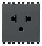 Eikon USA/EU Outlet, 2P+E, 16A-250V Max SICURY, 2 Module, Grey product image