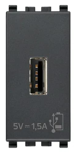 Power Supply: USB-A, 1.5A 120/230VAC, 5V built-in, 1M, Grey, Eikon product image