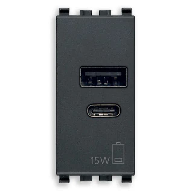 EIKON: USB A+C CHARGER OUTPUT 5V 3A 15W 1M GREY INPUT VOLTAGE 120-240 V product image