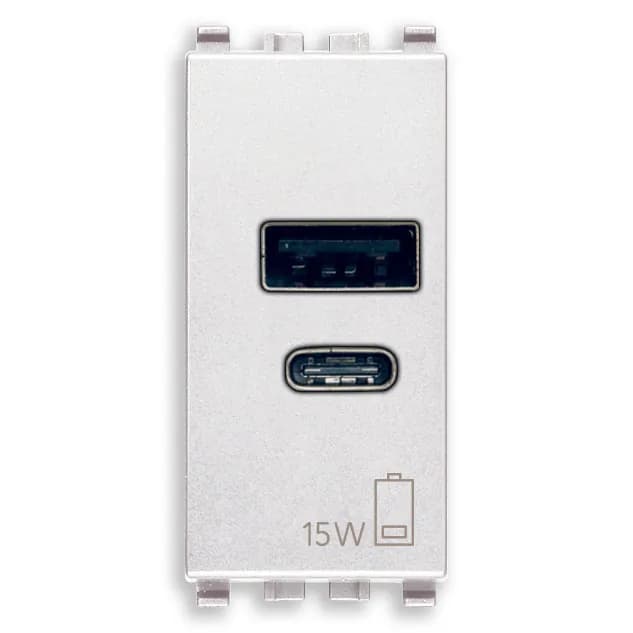 EIKON: USB A+C CHARGER OUTPUT 5V 3A 15W 1M WHITE INPUT VOLTAGE 120-240 V product image