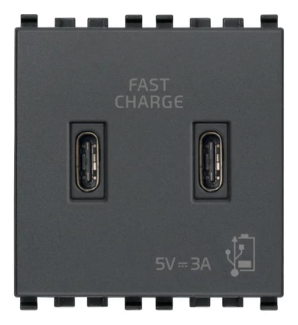 Eikon: C+C-USB Supply Unit, 5V 3A, 2 Module, Grey product image