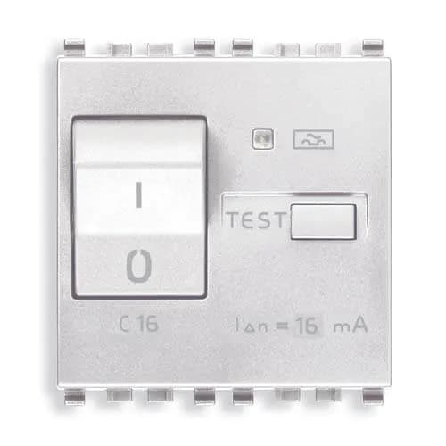 Eikon RCBO, 1P+N, 16A-120/230V, 6 mA 2 Module, White product image