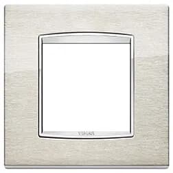 Eikon-Chrome Square Cover Plate, Brushed S.S. Chrome Inner Frame, Die-Cast Metal, 2 Module product image