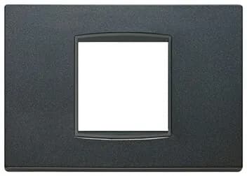 Eikon Square Cover Plate, Matte Anthracite Die-cast Metal, 2 Module (Central) product image
