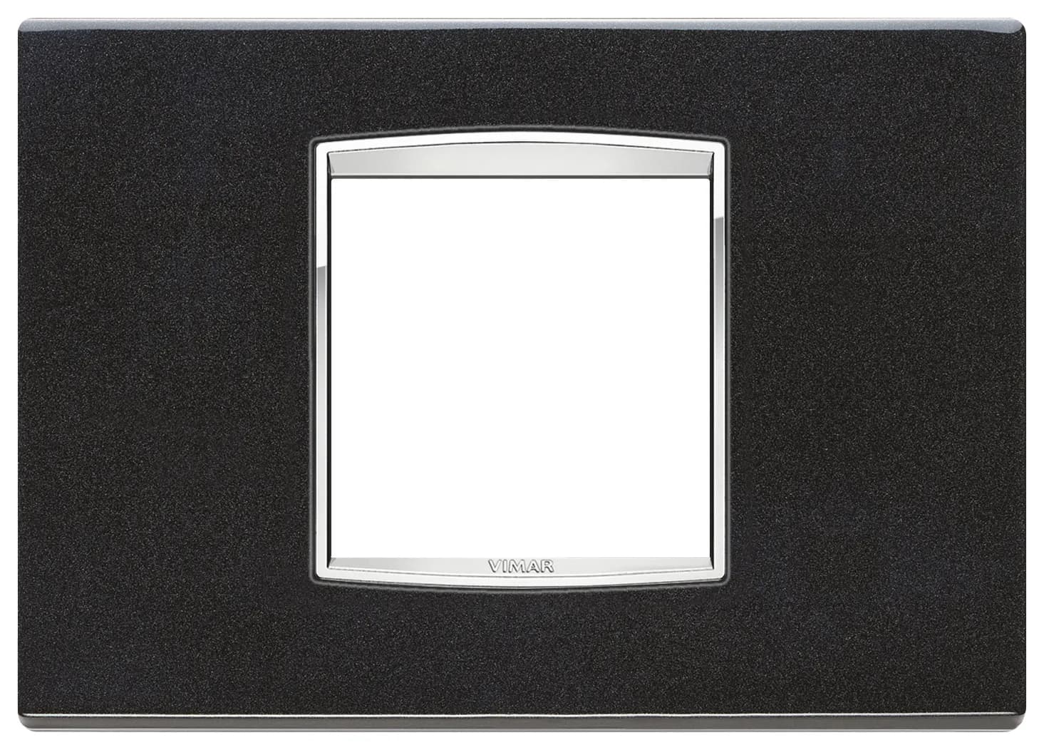 Eikon Square Cover Plate, Bright Anthracite Metal, 2 Module (Central) product image