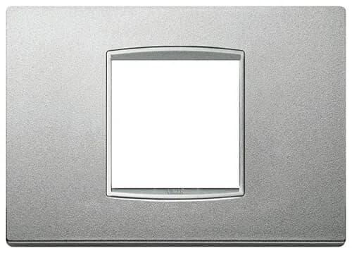 Eikon-Total Look Square Cover Plate, Next (Silver) Die-cast Metal, 2 Module (Central) product image