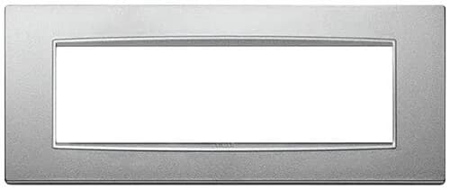 Eikon-Chrome Square Cover Plate, Matte Silver Next Inner Frame, Die-Cast Metal, 7 Module product image