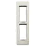 Eikon-Total Look Square Cover Plate, Matte Silver Next Inner Frame, Die-Cast Metal, 2 Module Panel product image