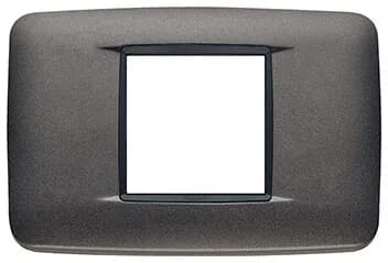 Eikon Round Cover Plate, Matte Anthracite Die-Cast Metal, 2 Module (Central)