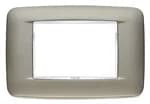 Eikon-Chrome Round Cover Plate, Matte Titanium Chrome Inner Frame, Die-Cast Metal, 3 Module product image