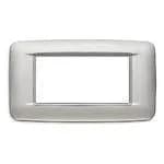 Eikon-Chrome Round Cover Plate, Matte Silver Next Inner Frame, Die-Cast Metal, 4 Module product image
