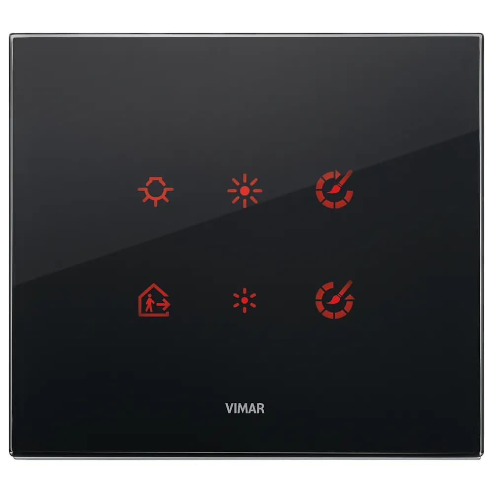 EIKON TACTIL: 3-MODULE COVER PLATE BEVELLED CRYSTAL, BLACK DIAMOND product image