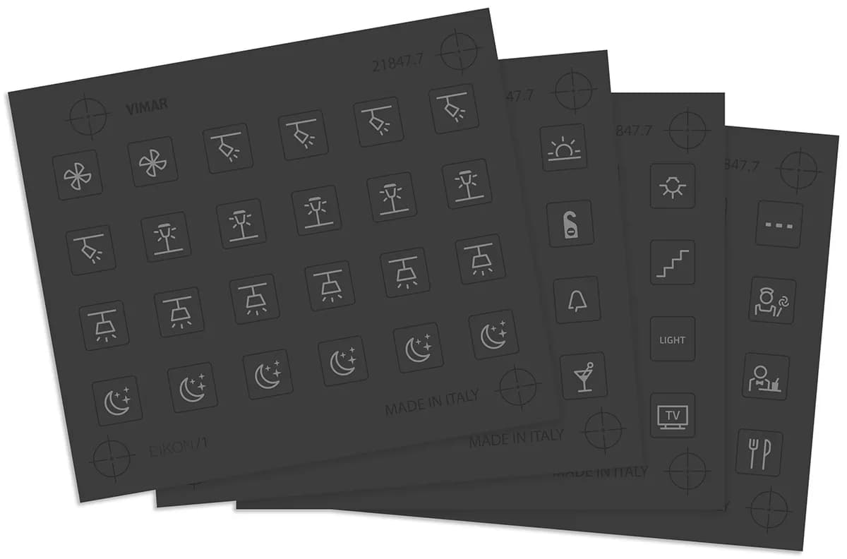 Eikon Tactil: 4 Sheets Labels & Symbols to Customize Eikon Tactil Controls, Grey product image