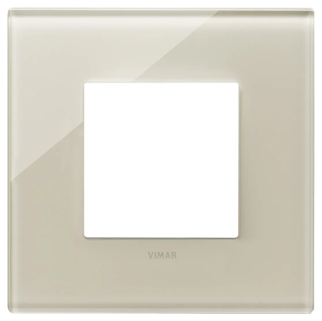 Eikon Exe: 2-Module Cover Plate, Glass, Crystal, Canvas White product image
